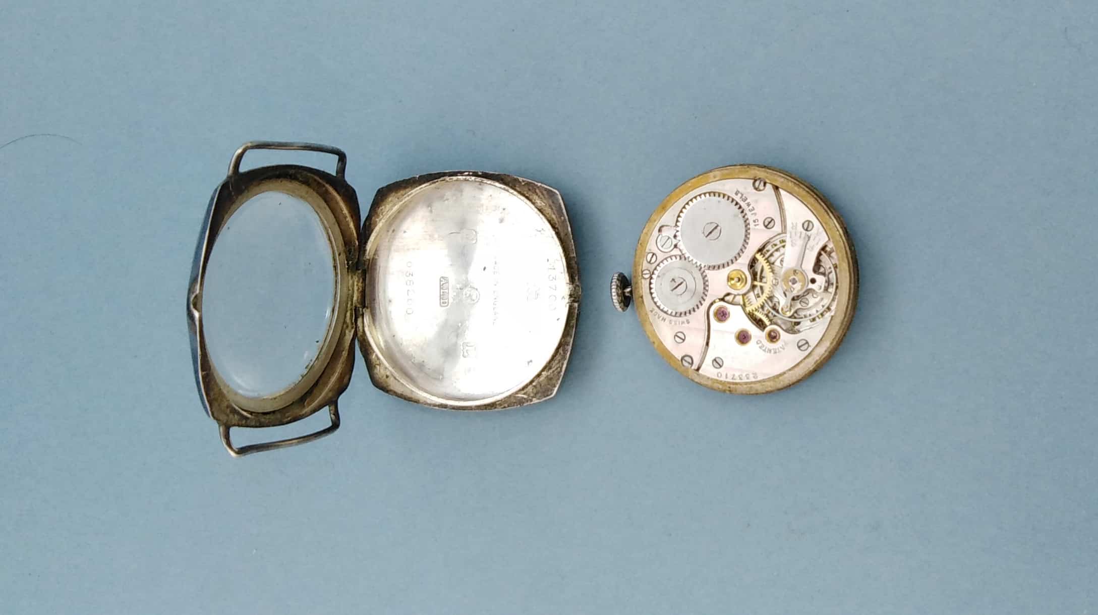 Watchmakers Repair Project Lot, Two Sterling Silver Watches